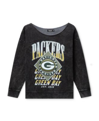  Women's NFL Green Bay Packers Off Shoulder Cropped Fleece