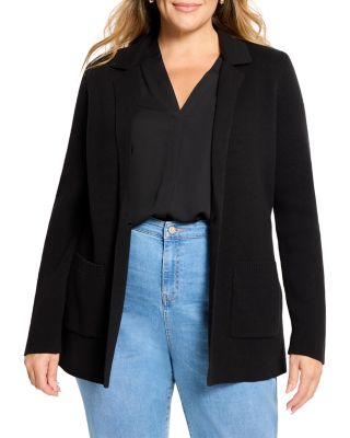 Plus Cotton Blend Knit Blazer