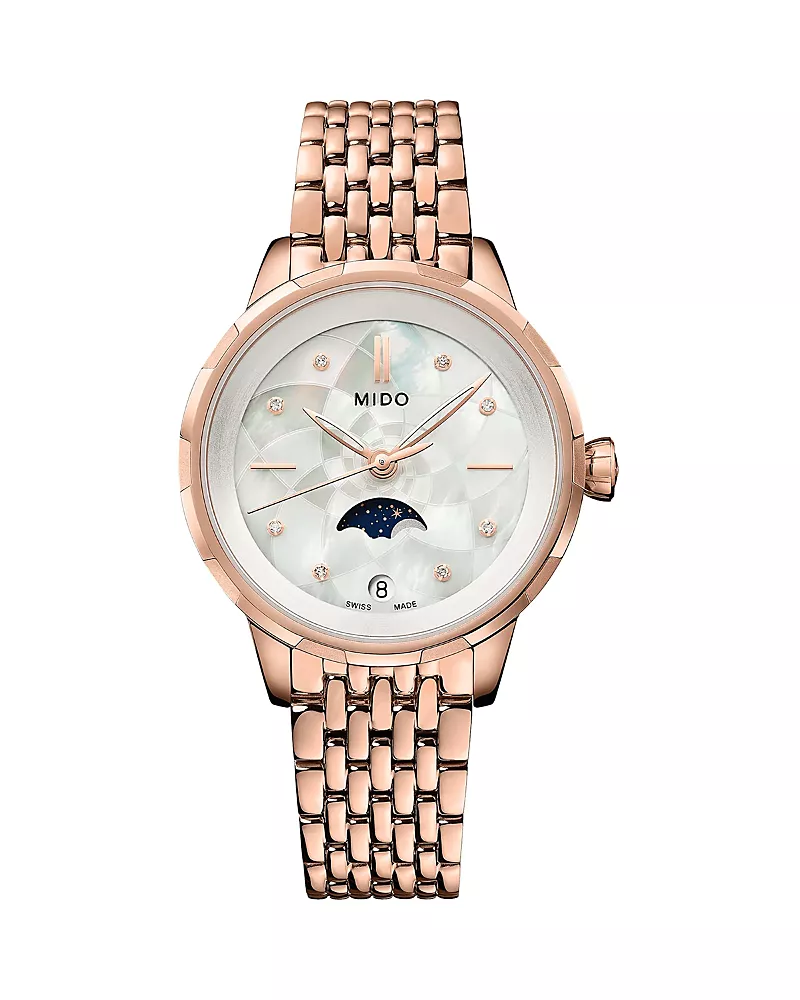 Mido Rainflower Moonphase Watch, 31mm