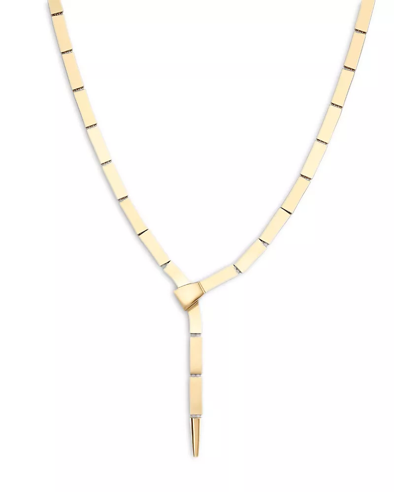 Lana 14K Yellow Gold Tile Lariat Necklace, 18