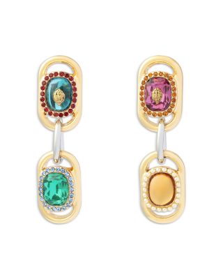 Signature Eagle Stone Link Drop Earrings