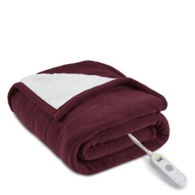 Serta Fleece to Sherpa Heated Throw, 50" x 60"