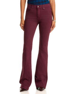 Beverly High Rise Skinny Flare Jeans in Burgundy