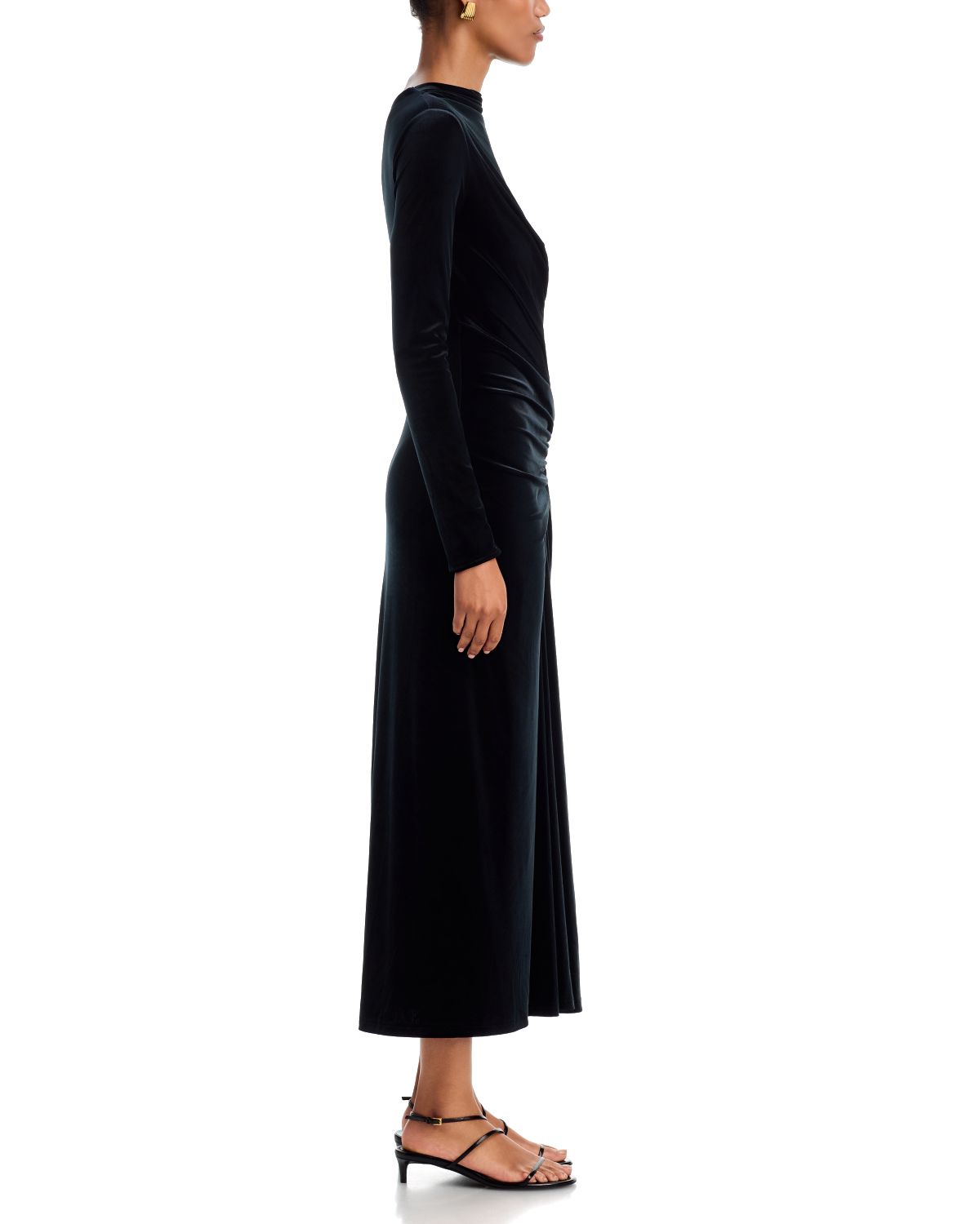 Ferrrera Draped Velvet Midi Dress thumbnail 5