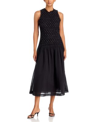 Kiele Cotton Blend Sleeveless Midi Dress