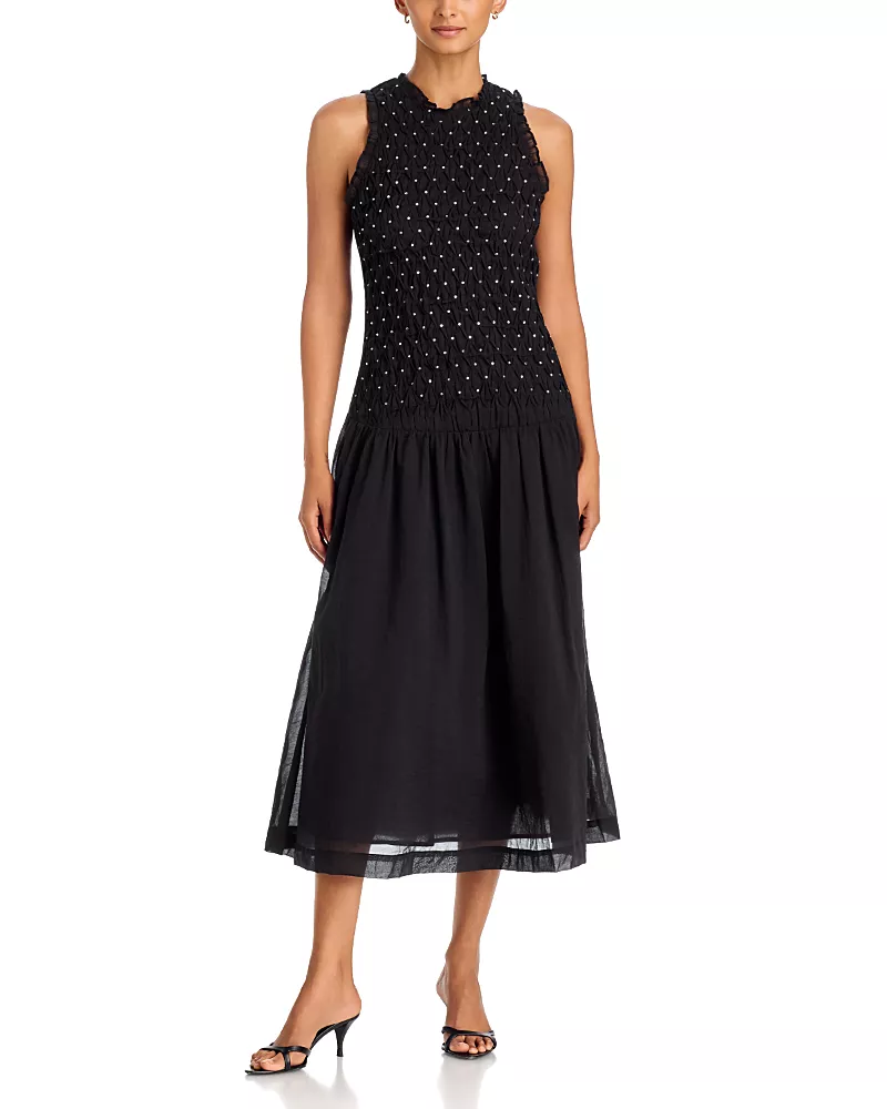 a. ren Kiele Cotton Blend Sleeveless Midi Dress