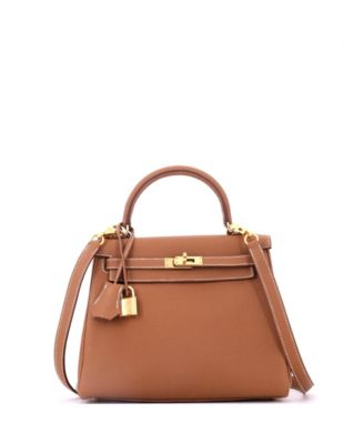 Kelly 25 Handbag Brown Togo with Gold Hardware