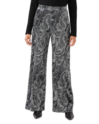 Petites Velvet Wide Leg Pants
