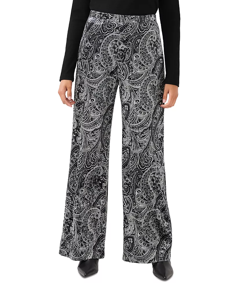 Karen Kane Petites Velvet Wide Leg Pants
