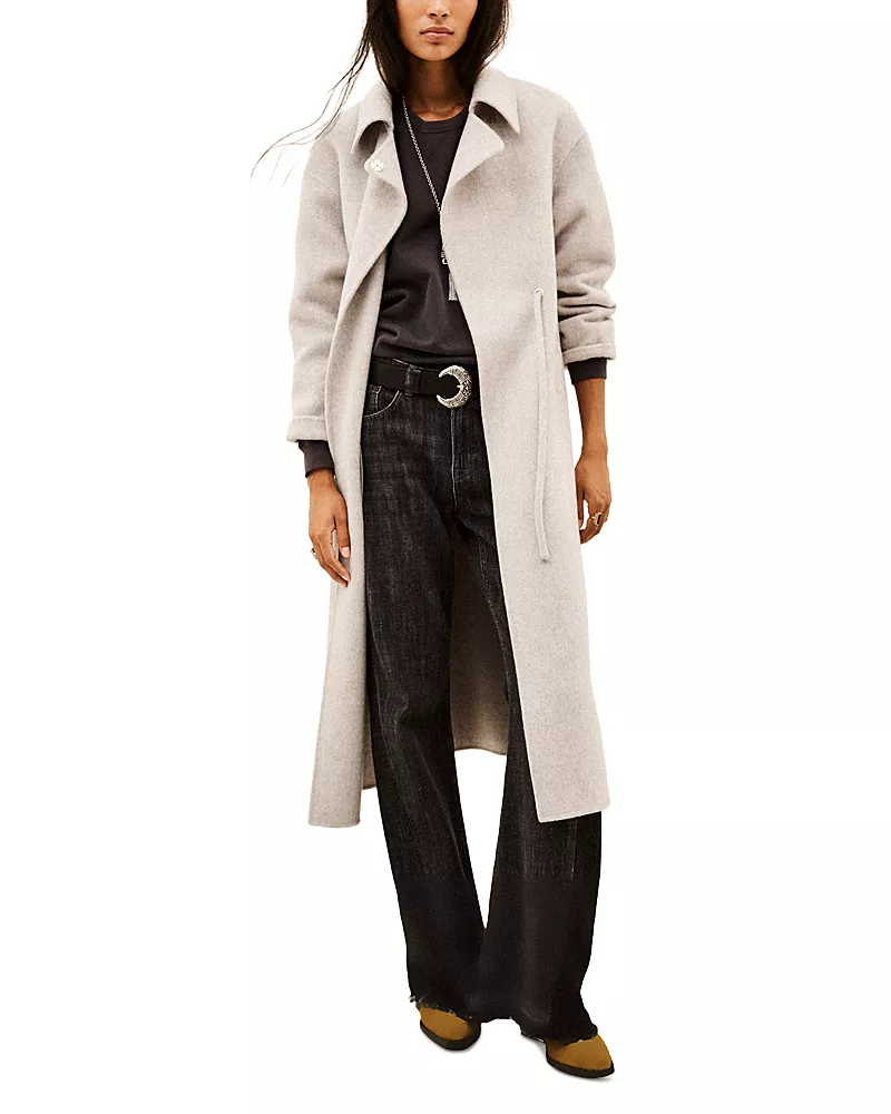 ba & sh Kate Wool Blend Drawstring Coat