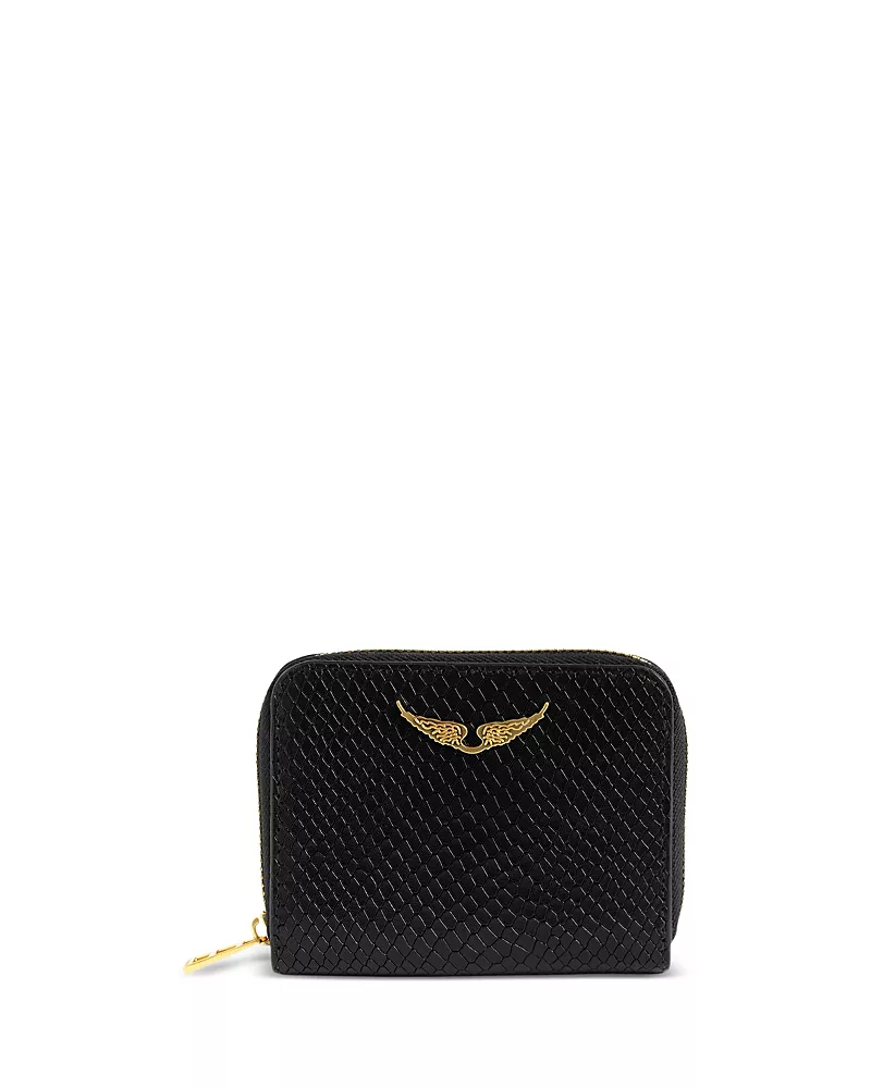 Zadig & Voltaire Zv Mini Wild Embossed Leather Zip Pouch