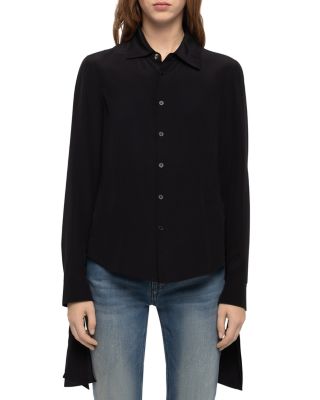 Zadig & Voltaire Turma Silk Tie Cuff Blouse