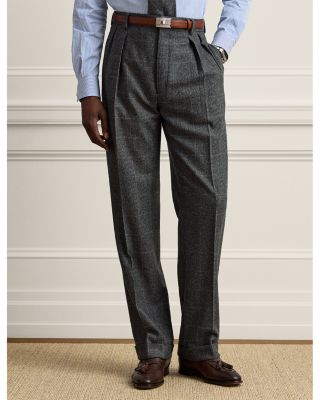 Hand Tailored Wool & Cashmere Tick Weave Pants