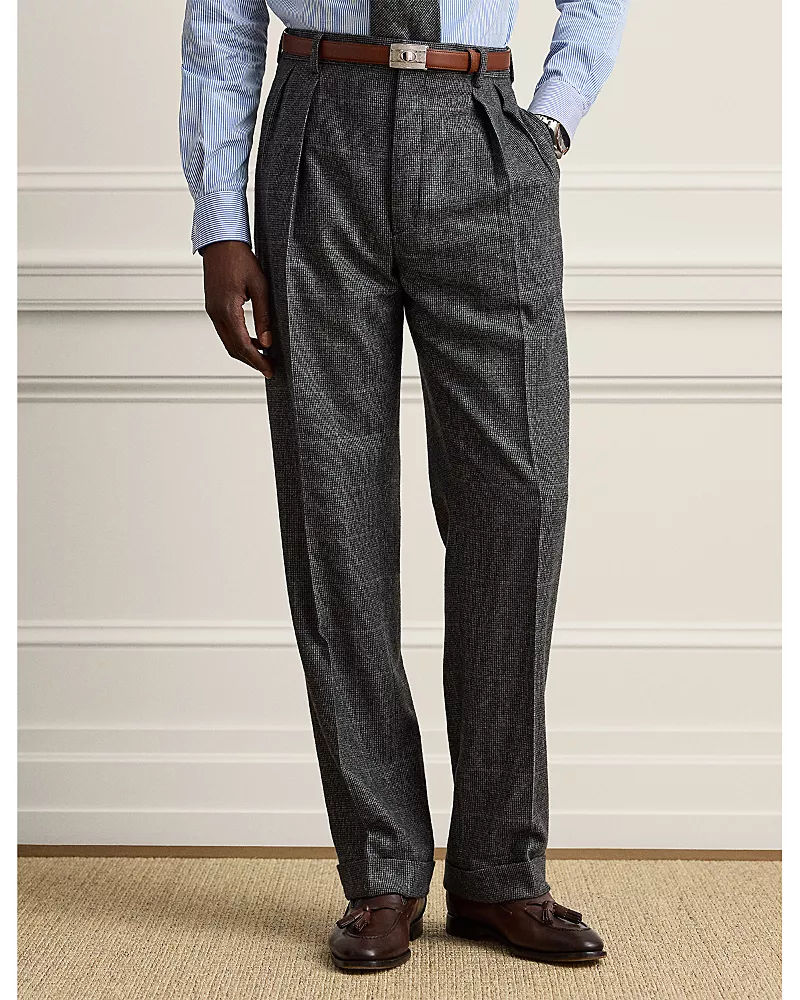 Ralph Lauren Purple Label Hand Tailored Tick Weave Pants