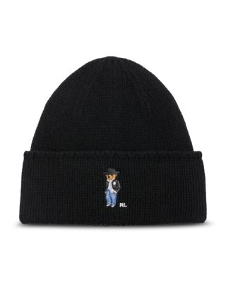 Polo Ralph Lauren Holiday Bear Embroidered Merino Wool Beanie