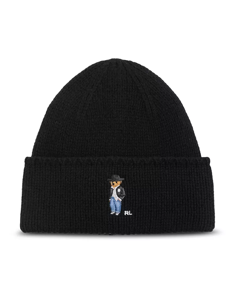 Polo Ralph Lauren Holiday Bear Embroidered Merino Wool Beanie