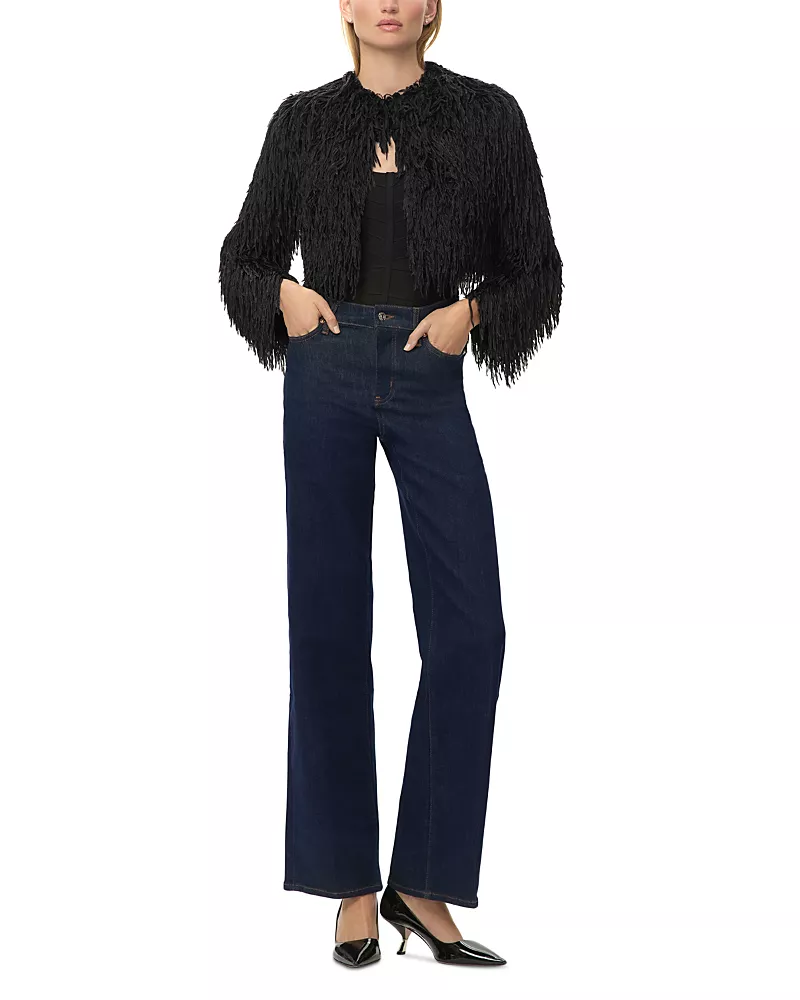 Herve Leger The Amaya Faux Feather Short Jacket