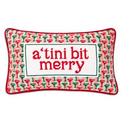 A 'Tini Bit Merry Needlepoint Pillow