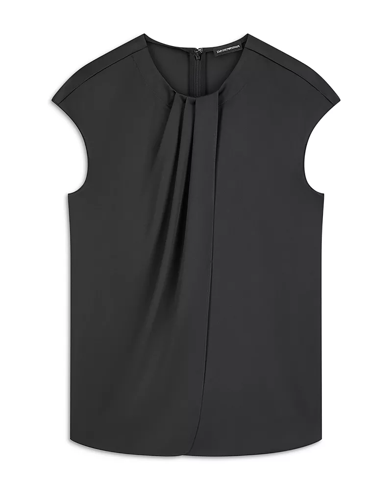 Emporio Armani Pleated Cap Sleeve Top