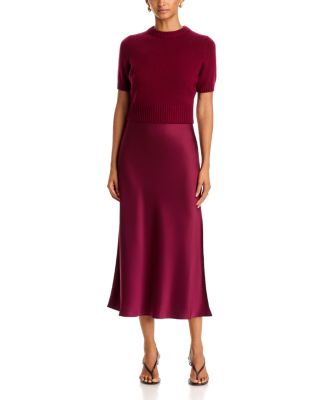 Fleur Wool & Cashmere Sweater & Satin Slip Dress