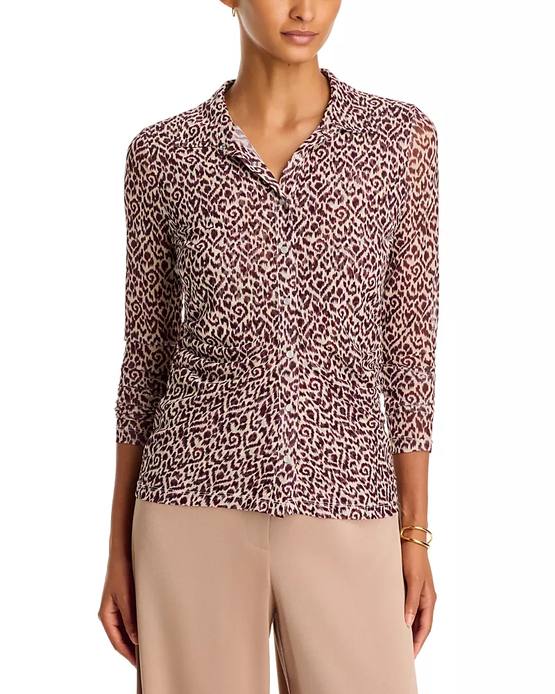 Johnny Was Button Front Ruched Shirt