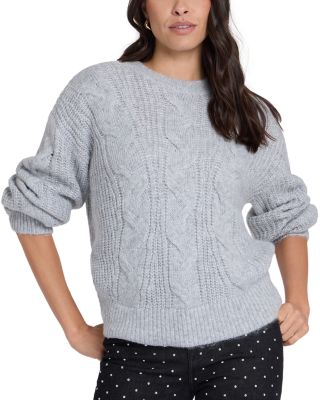 Sparkle Cable Knit Crewneck Sweater