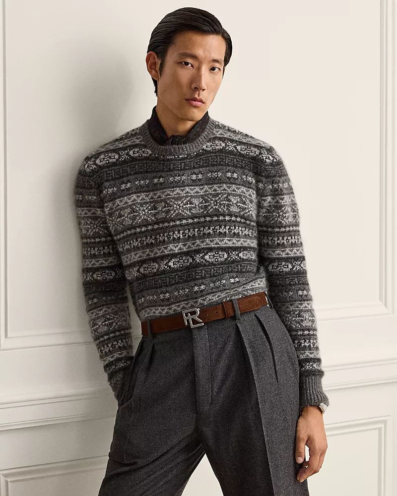 Ralph Lauren Purple Label Fair Isle Cashmere Blend Sweater