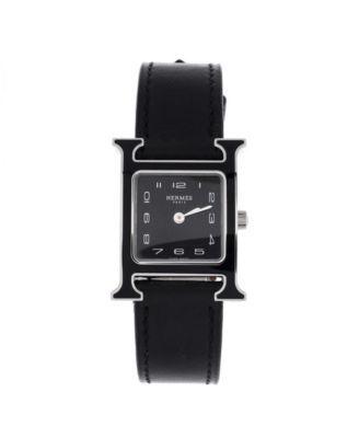 Heure H Quartz Watch in Stainless Steel and Leather 21mm