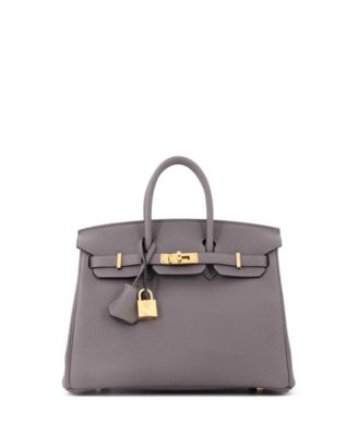 Birkin 25 Handbag Grey Togo with Gold Hardware