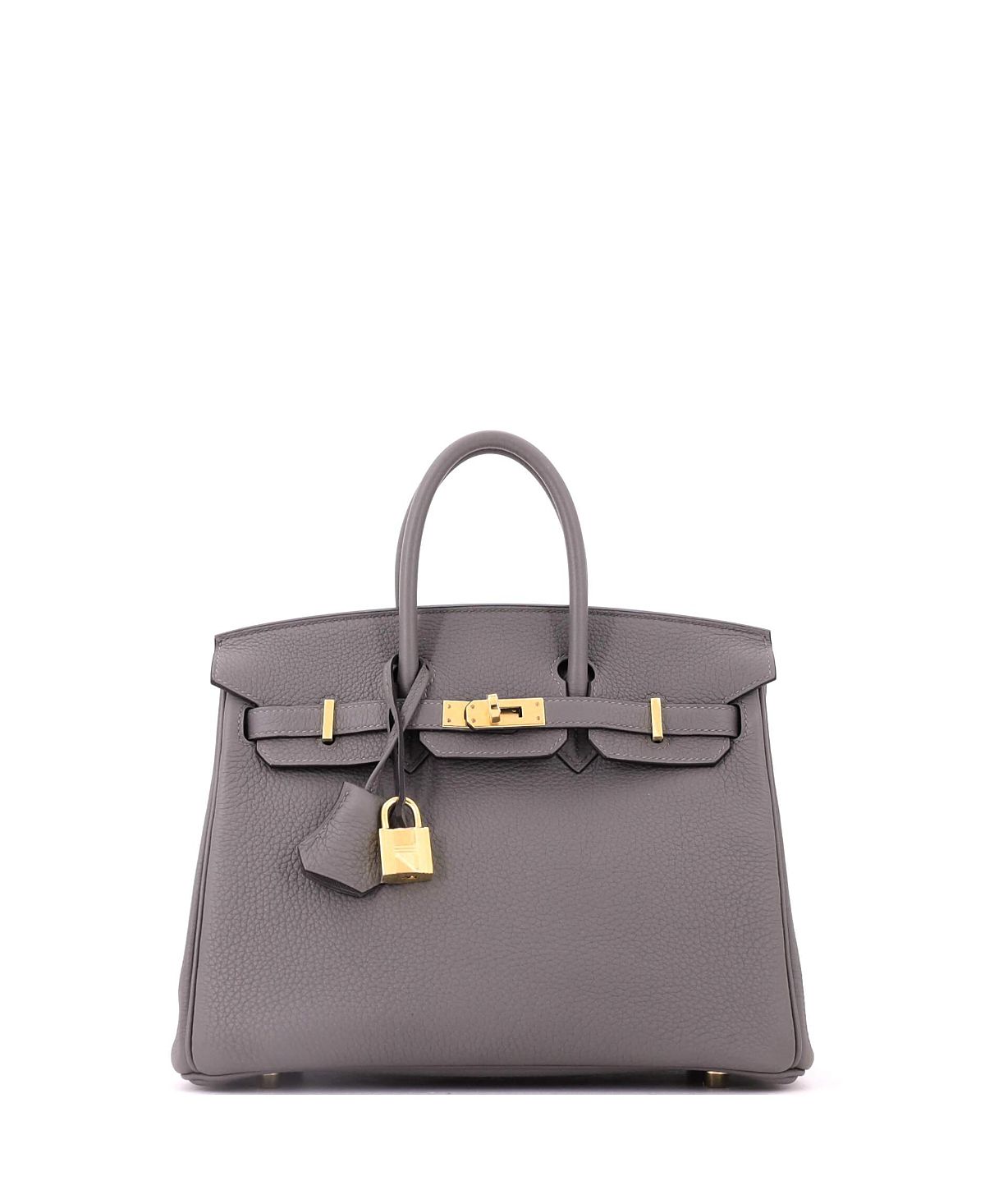 Pre-Owned HERMES Birkin 25 Handbag Grey Togo with Gold Hardware