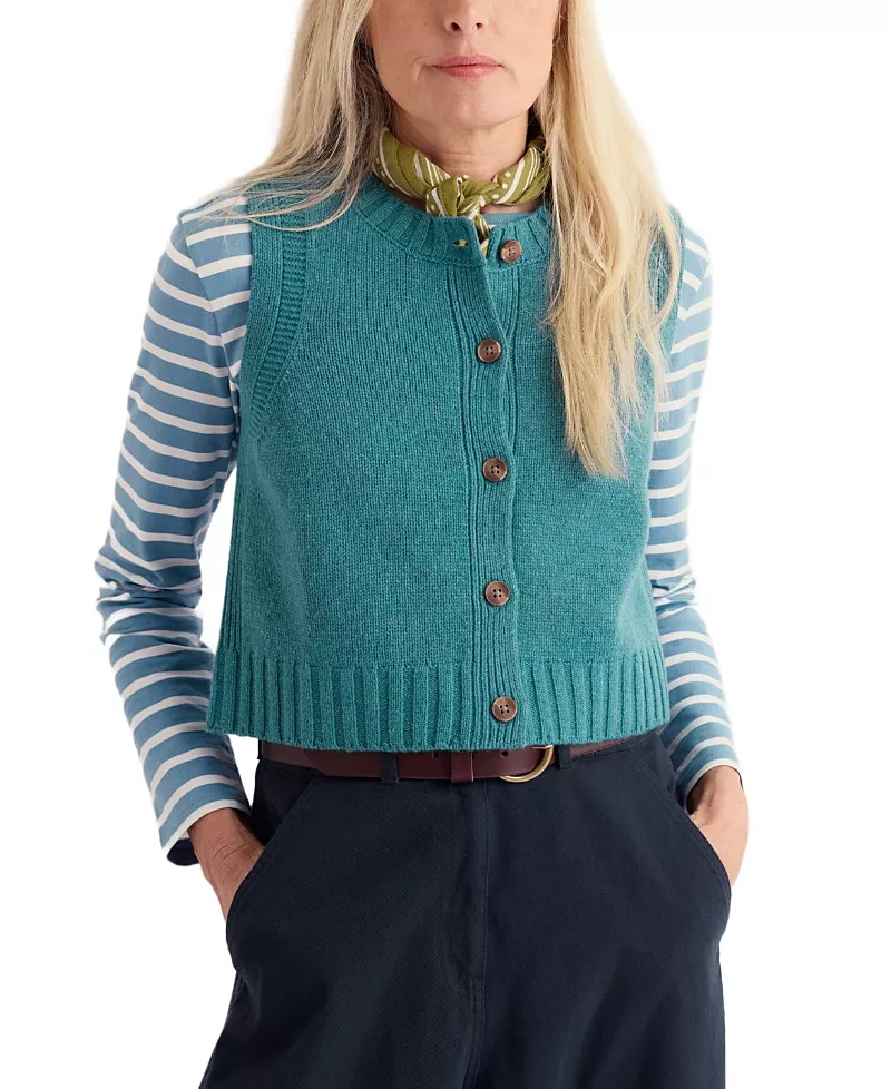 Seasalt Cornwall Derwenn Button Down Merino Knit Vest