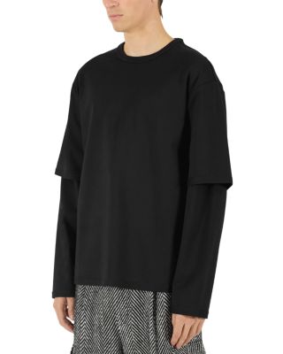Stretch Cotton Layered Long Sleeve Tee