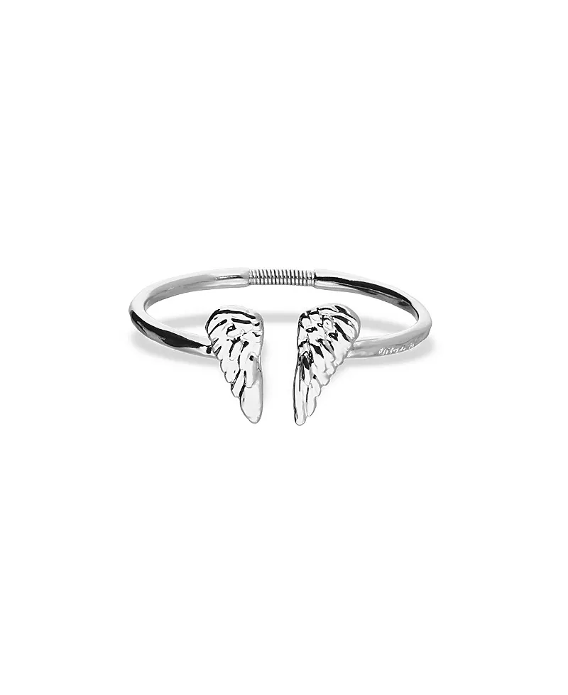 UNOde50 Sterling Silver-Plated Rigid Bracelet with Wing Detail at the Ends