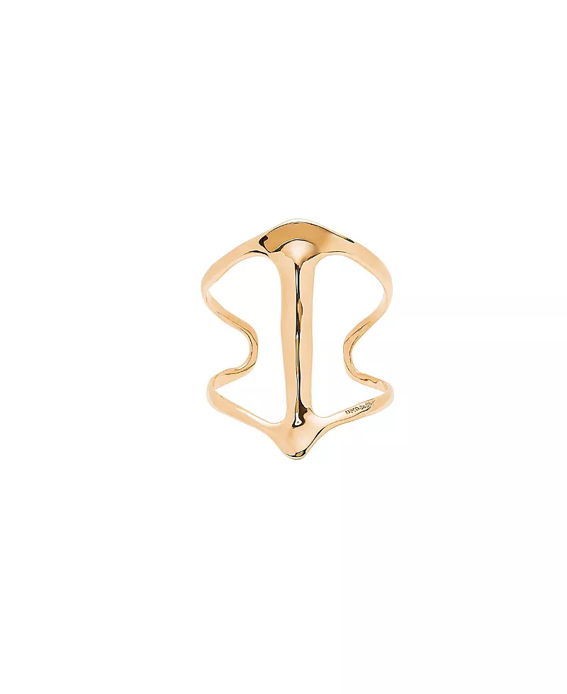 UNOde50 Gold-Plated Rigid Bracelet with Manta Ray Structure