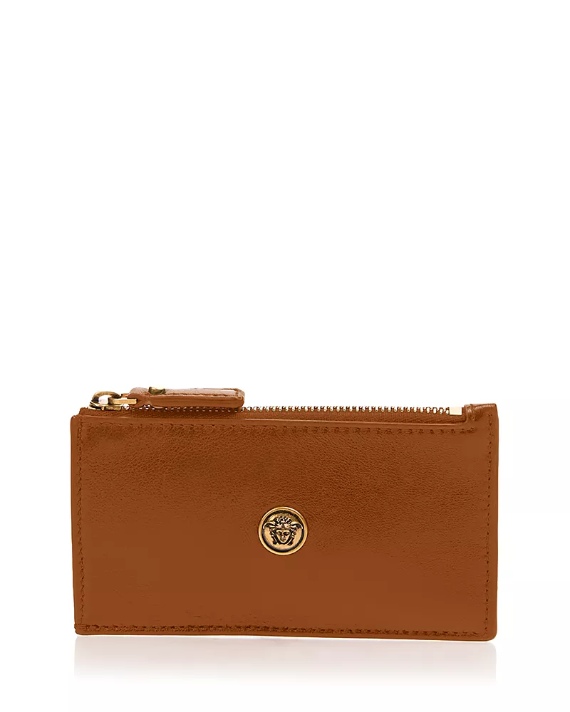 Versace Leather Zip Card Case
