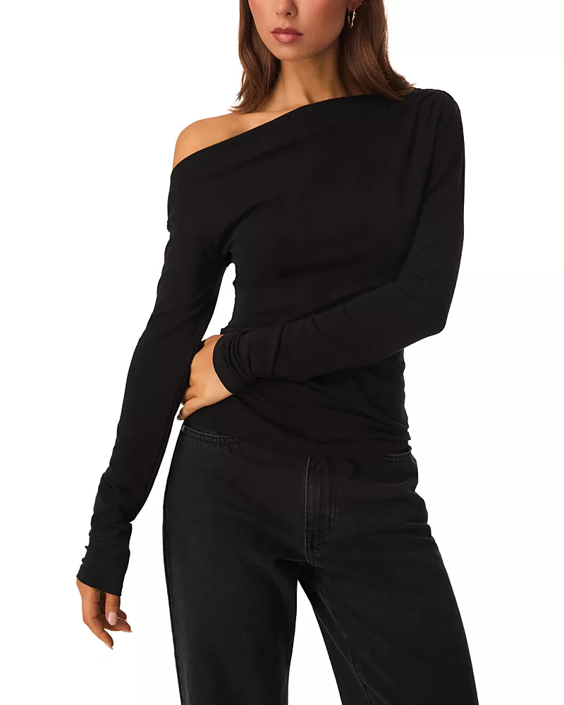 Sndys Sansa Off-the-Shoulder Long Sleeve Top