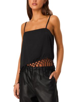 Pim Fringe Cropped Square Neck Camisole