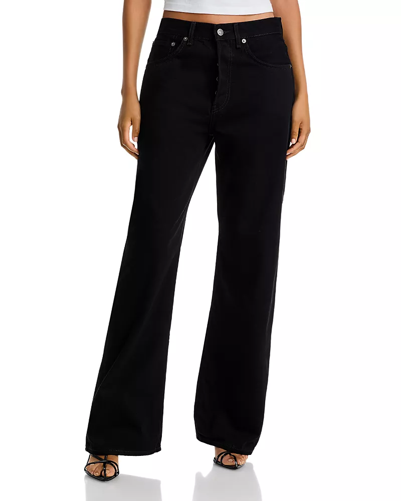 Acne Studios Cotton Wide Leg Jeans in Black