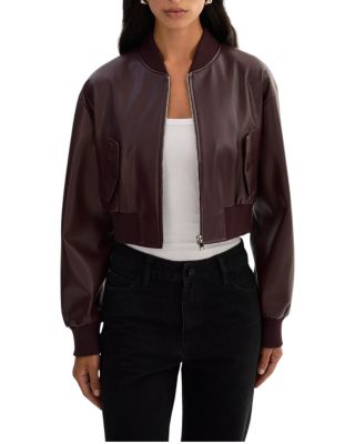 Evelin Faux Leather Bomber Jacket