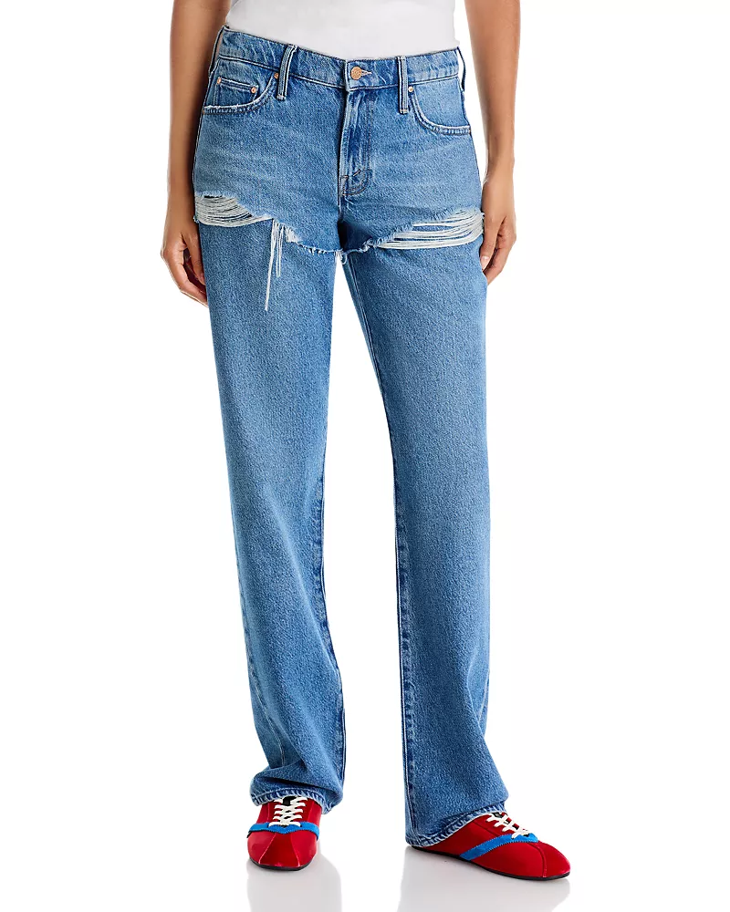 Mother The Shortie Relish Heel Mid Rise Jeans in Refill