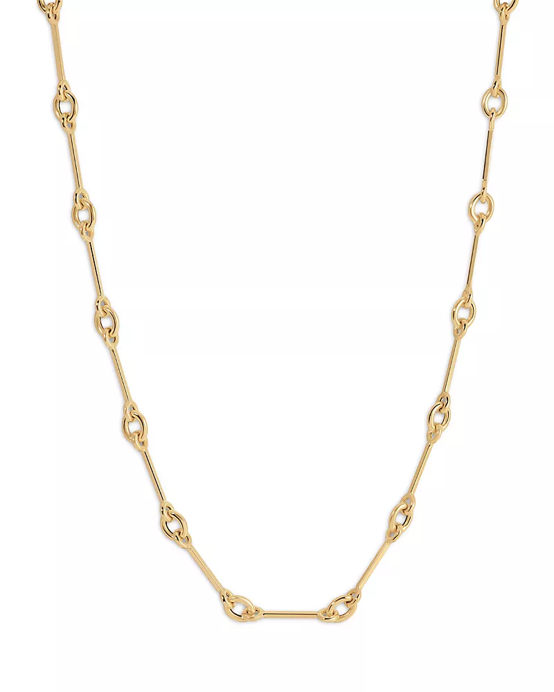 Adina Reyter 14K Yellow Gold Interlink Station Collar Necklace, 16