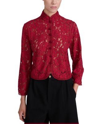 The Lace Salon Button Front Top