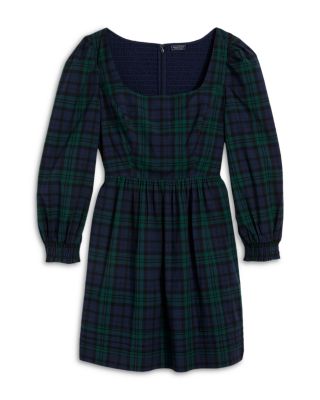 Cotton Stretch Square Neck Mini Dress