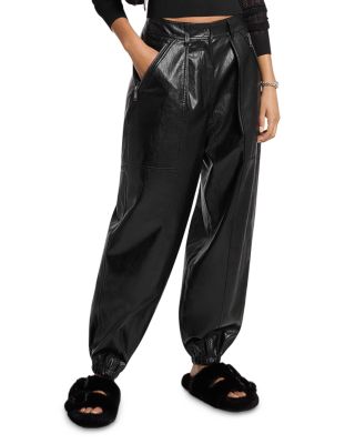 Faux Leather Joggers