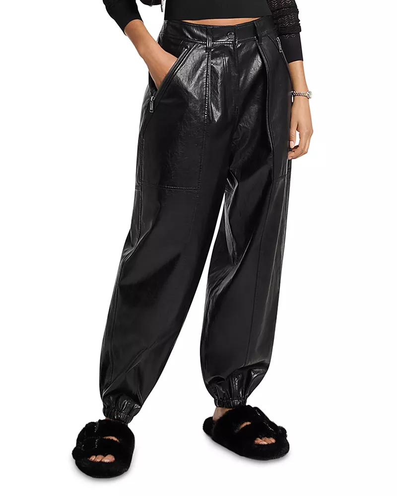 Michael Kors Faux Leather Joggers