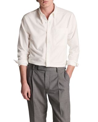 Straight Fit Oxford Long Sleeve Button Down Shirt