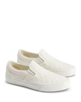 Women's Classic Beaded Checkerboard Slip On Sneakers