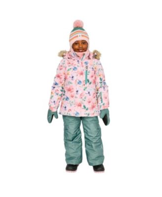  Girls' Play Vintage-like Floral Jacket & Reinforced Pants Two Piece Snowsuit - Big Kid