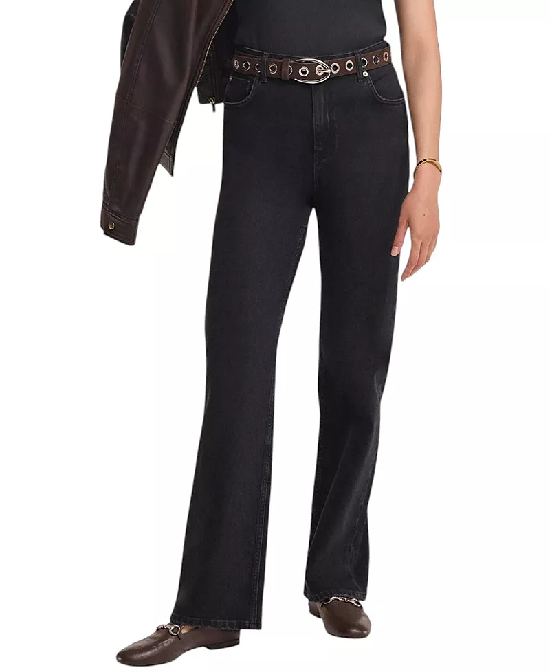 Mint Velvet Women's Straight Jeans in Black