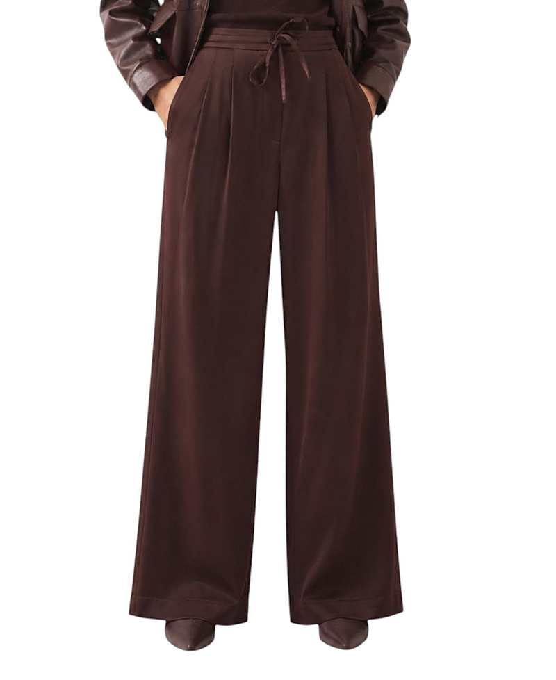 Mint Velvet Women's Satin Wide Leg Trousers
